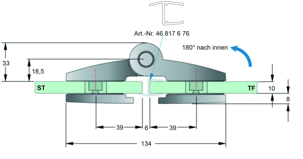Schwerlast-Duschtürband Tura Art.-Nr. 46672ff
